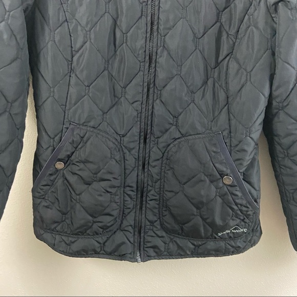 Eddie Bauer Black Quilted Full Zip Lightweight Womens Jacket Sz S - Picture 3 of 10